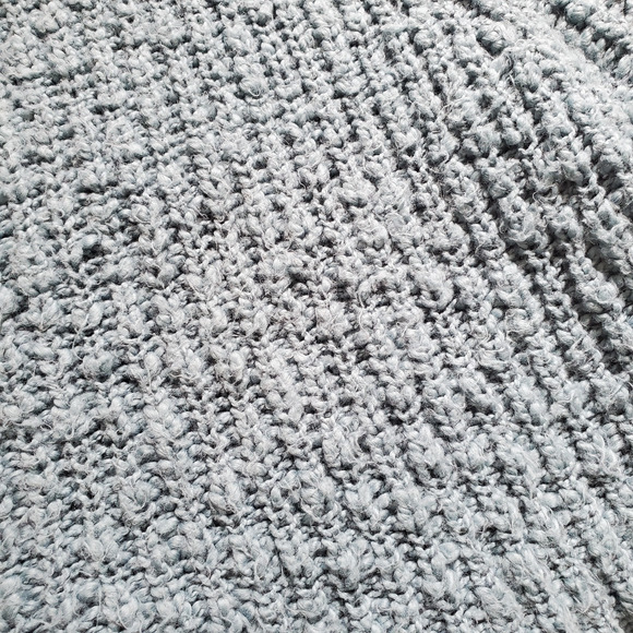 Free People Sweater Large Blue Cropped Chunky Knit Beach Oversized Slouchy - Picture 7 of 9